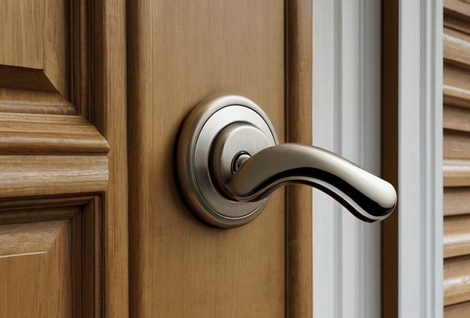 High-security Medeco deadbolt installed on a Peninsula home front door